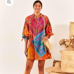 Mixed scarf button down dress from farm Rio